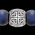 SAVE BRAVE MEN'S SILVER BLUE TIGER EYE VIKING SHIELD KNOT BRACELET - CLOSE-UP