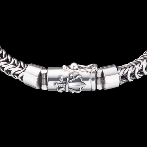 SAVE BRAVE MEN'S STERLING SILVER DRAGON SWORD BRACELET - CLASP CLOSE-UP