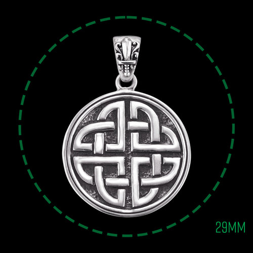 SAVE BRAVE MEN'S SILVER VIKING SHIELD KNOT PENDANT