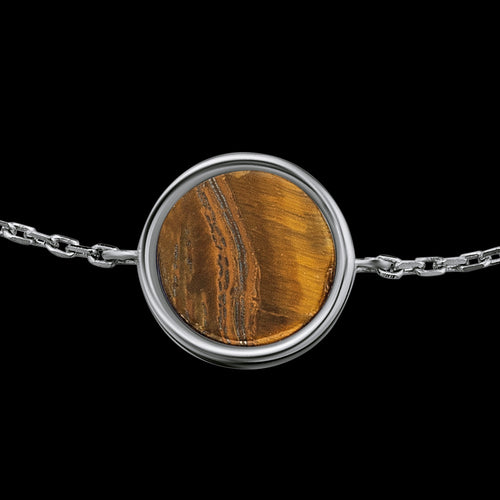 ENGELSRUFER SILVER TIGER EYE POWER STONE BRACELET - CLOSE-UP