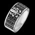 SAVE BRAVE MEN'S SILVER FLEUR-DE-LIS BLACK CZ RING