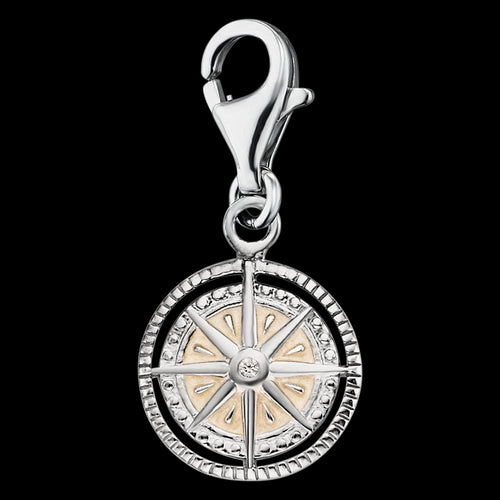 WIND ROSE SILVER ENAMEL BRACELET CHARM | ENGELSRUFER AUSTRALIA
