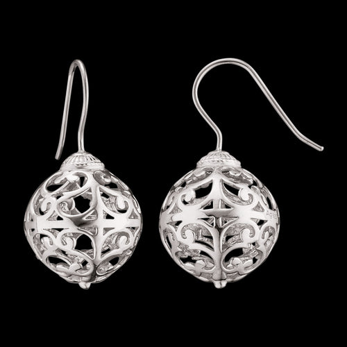 ENGELSRUFER SILVER CAGE BALL HOOK EARRINGS