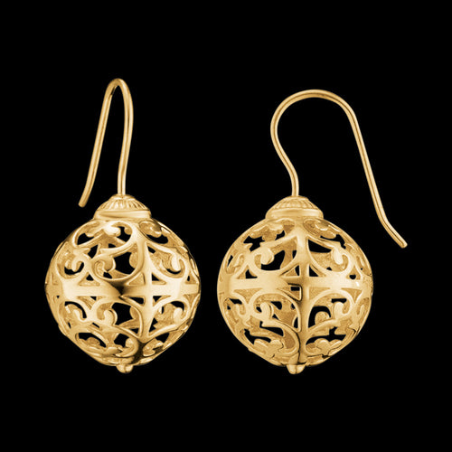 ENGELSRUFER GOLD CAGE BALL HOOK EARRINGS