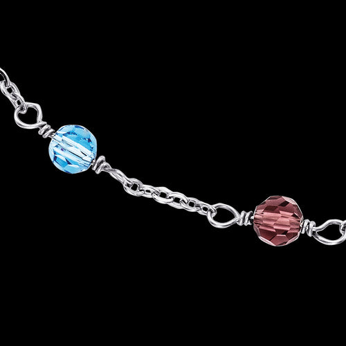 ENGELSRUFER STEEL RAINBOW ANKLET - GEM CLOSE-UP 1