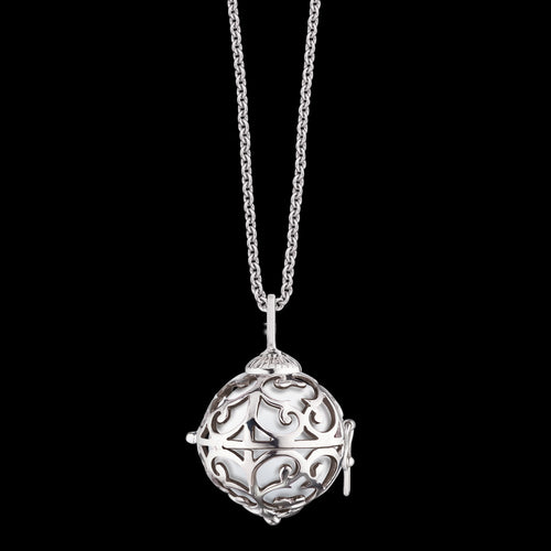 ENGELSRUFER SILVER WHITE SOUNDBALL EXTRA SMALL NECKLACE
