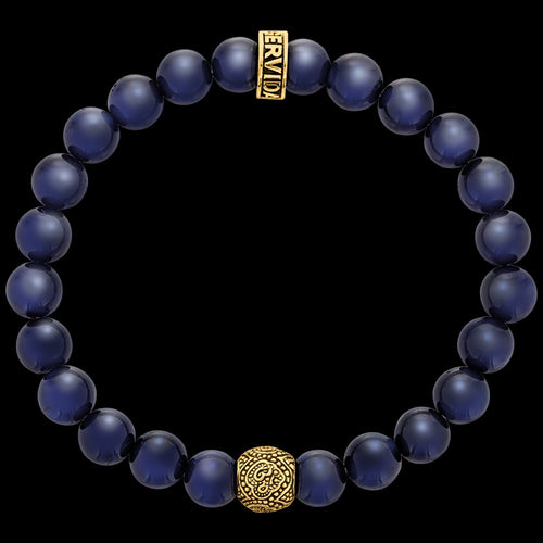 BLUE TIGER EYE GOLD OM MEN'S BRACELET | SAVE BRAVE AUSTRALIA