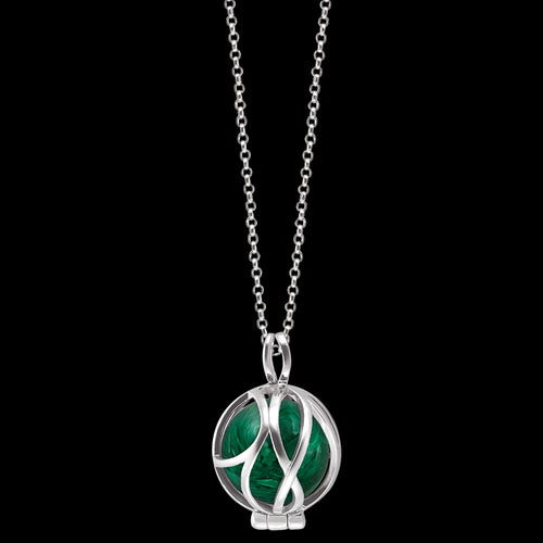 MALACHITE INFINITY CAGE SILVER NECKLACE | ENGELSRUFER AUSTRALIA