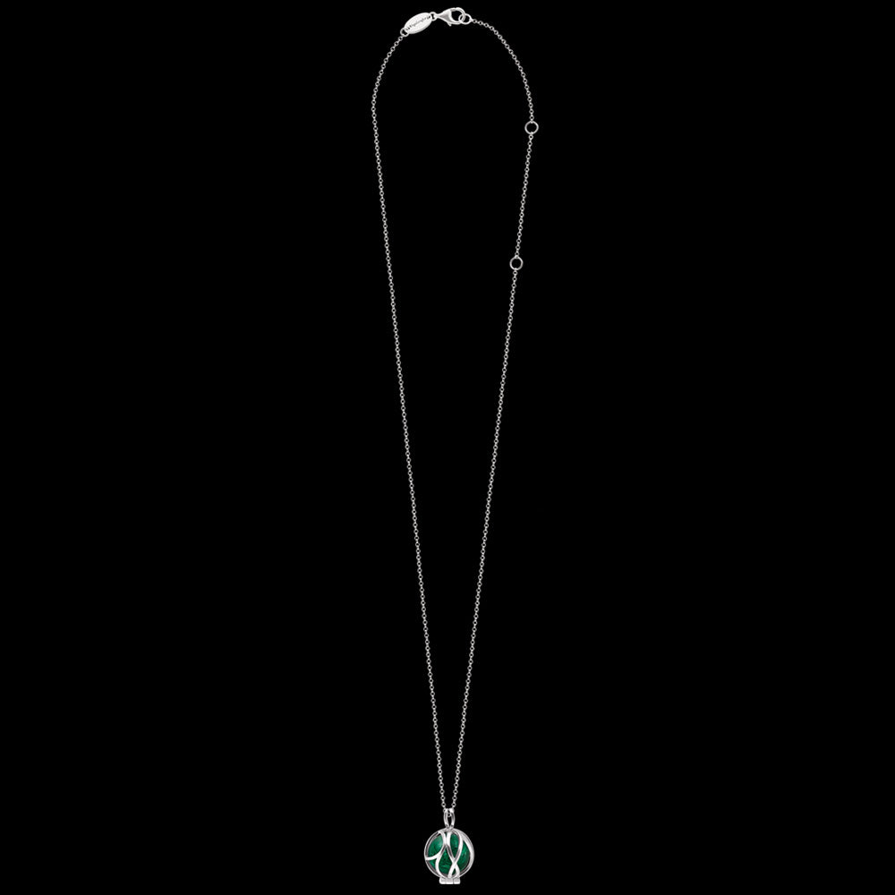 ENGELSRUFER SILVER MALACHITE POWERFUL STONE PARADISE NECKLACE - FULL VIEW