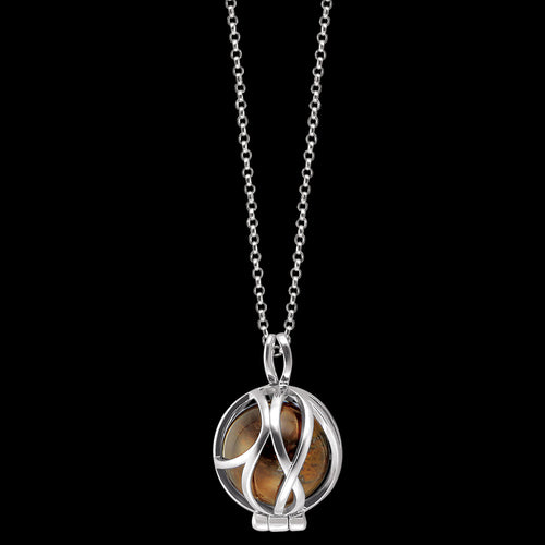 TIGER EYE INFINITY CAGE SILVER NECKLACE | ENGELSRUFER AUSTRALIA