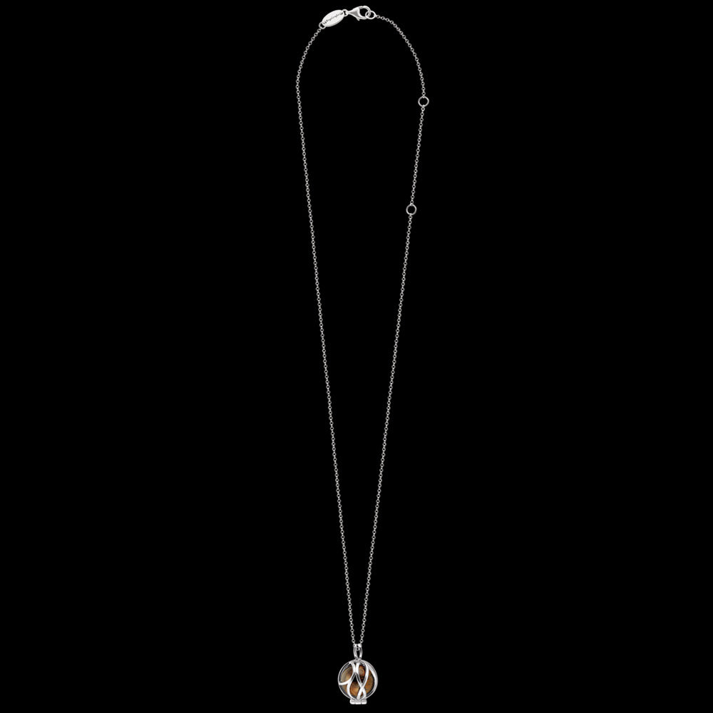 ENGELSRUFER SILVER TIGER EYE POWERFUL STONE PARADISE NECKLACE - FULL VIEW