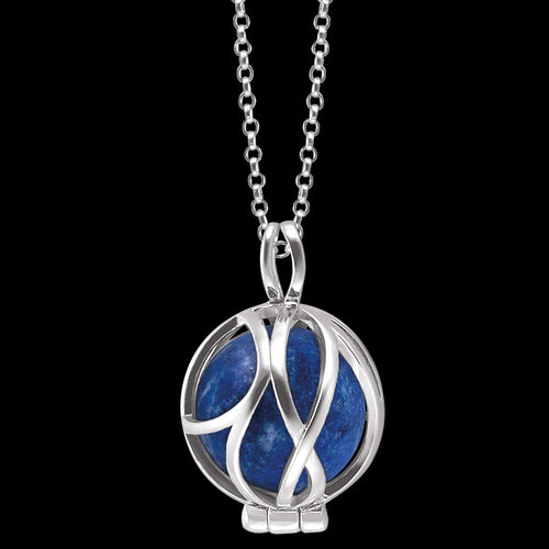 ENGELSRUFER SILVER LAPIS LAZULI POWERFUL STONE PARADISE NECKLACE - CLOSE-UP