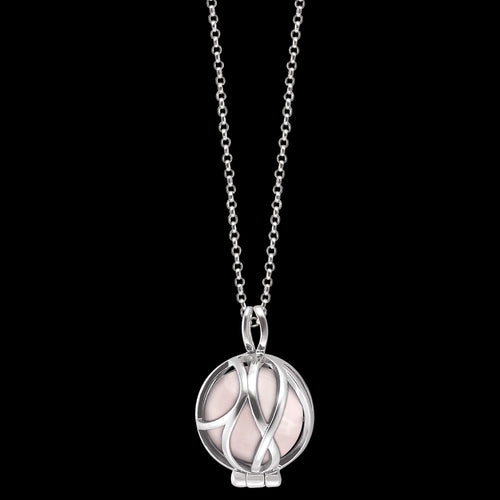 ROSE QUARTZ INFINITY CAGE SILVER NECKLACE | ENGELSRUFER AUSTRALIA