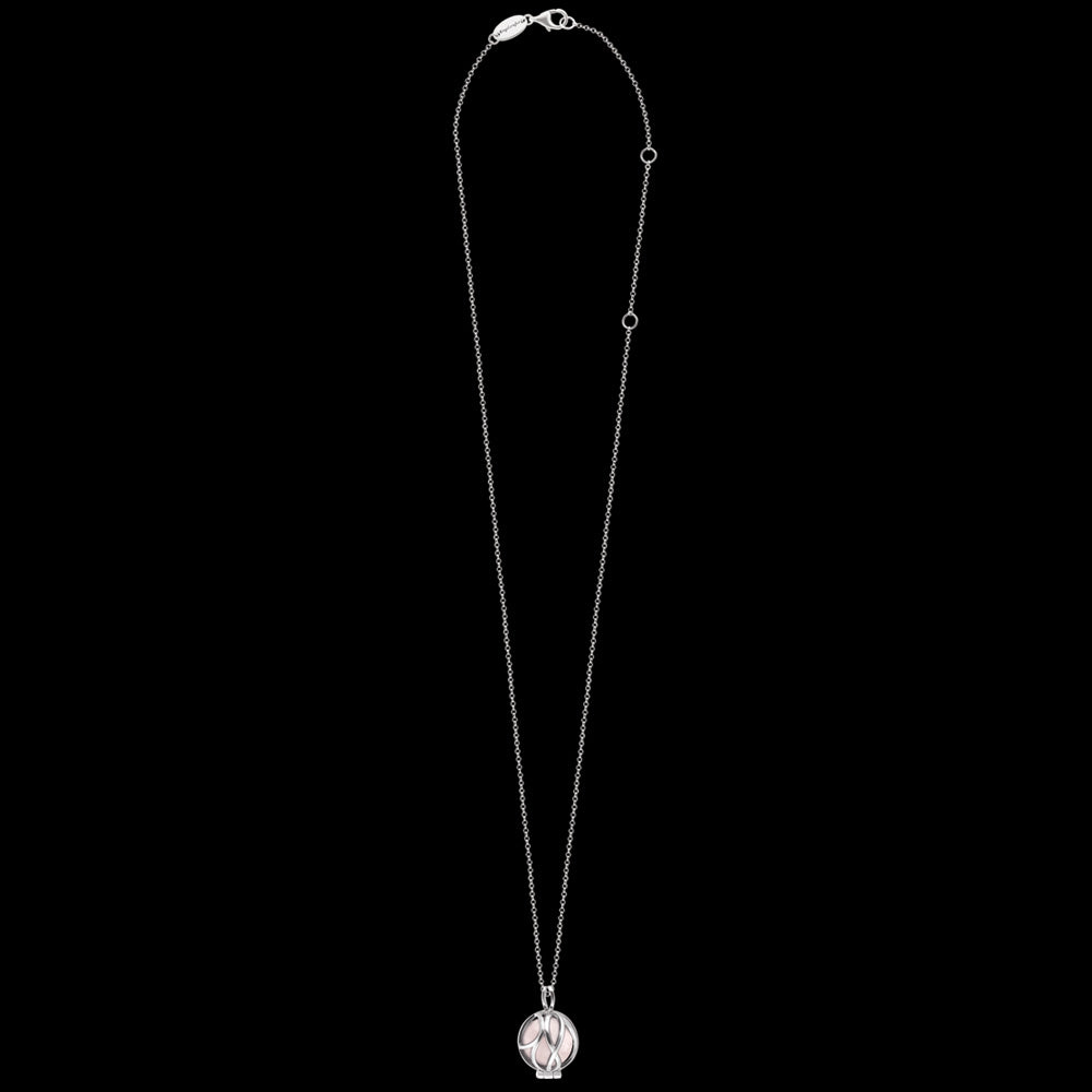 ENGELSRUFER SILVER ROSE QUARTZ POWERFUL STONE PARADISE NECKLACE - FULL VIEW