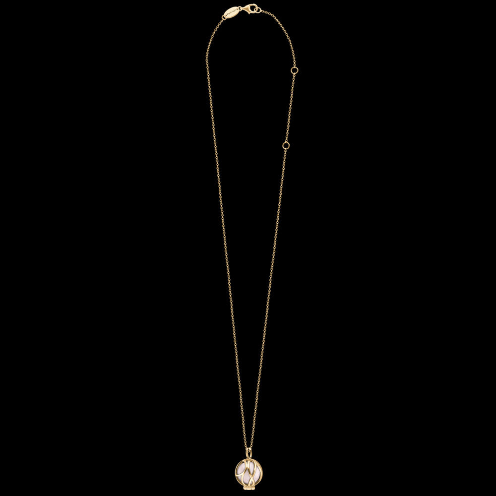 ENGELSRUFER GOLD ROSE QUARTZ POWERFUL STONE PARADISE NECKLACE - FULL VIEW