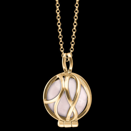 ENGELSRUFER GOLD ROSE QUARTZ POWERFUL STONE PARADISE NECKLACE - CLOSE-UP