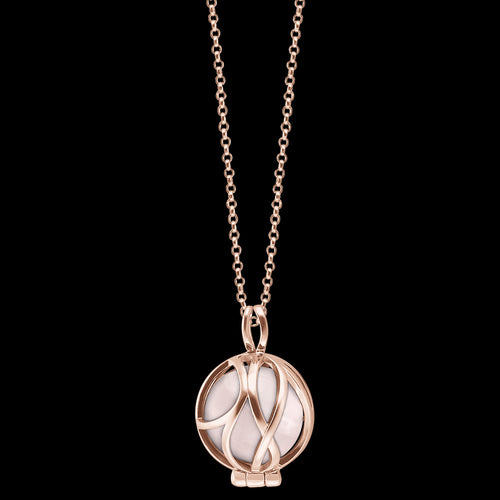 ROSE QUARTZ INFINITY CAGE ROSE GOLD NECKLACE | ENGELSRUFER AUSTRALIA