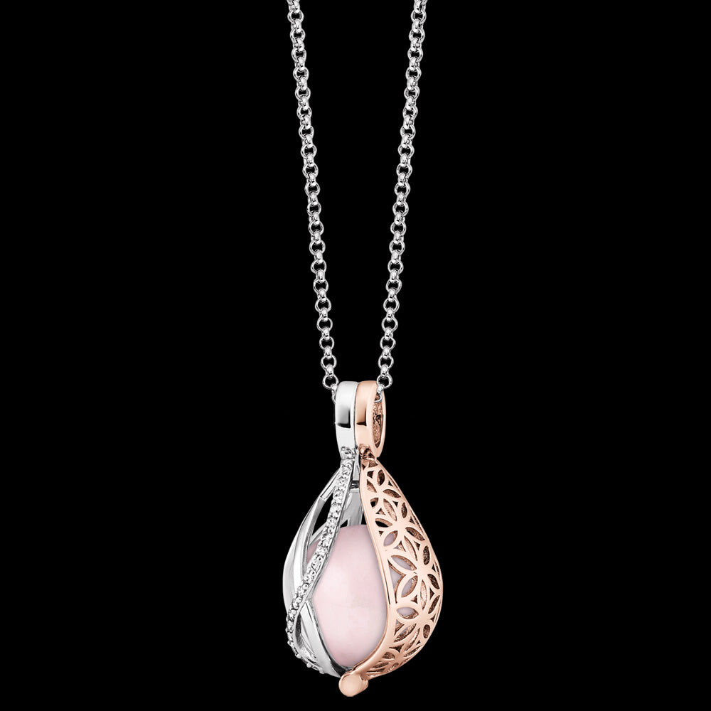 ROSE QUARTZ FILIGREE CAGE NECKLACE | ENGELSRUFER AUSTRALIA