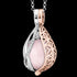 ENGELSRUFER SILVER TEAR OF HEAVEN FLOWER OF LIFE ROSE QUARTZ NECKLACE - CLOSE-UP