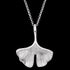 ENGELSRUFER SILVER JOYNATURE 50CM GINKGO DRAGONFLY NECKLACE - GINKGO LEAF CLOSE-UP