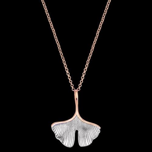 GINKGO LEAF ROSE GOLD SILVER NECKLACE | ENGELSRUFER AUSTRALIA