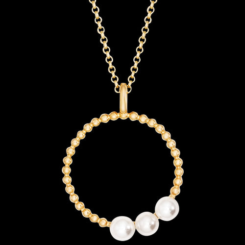 ENGELSRUFER GOLD PEARLS TRIO NECKLACE - CLOSE-UP