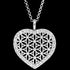 ENGELSRUFER SILVER FLOWER OF LIFE HEART NECKLACE - CLOSE-UP