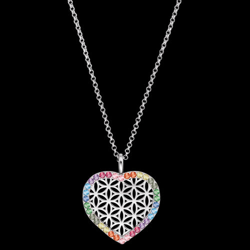 RAINBOW HEART CZ FILIGREE NECKLACE | ENGELSRUFER AUSTRALIA