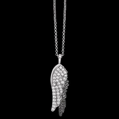 ANGEL WINGS PAIR SILVER BLACK CZ NECKLACE | ENGELSRUFER AUSTRALIA