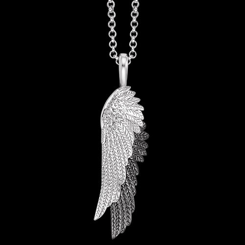 ENGELSRUFER SILVER BLACK WING DUO NECKLACE - CLOSE-UP