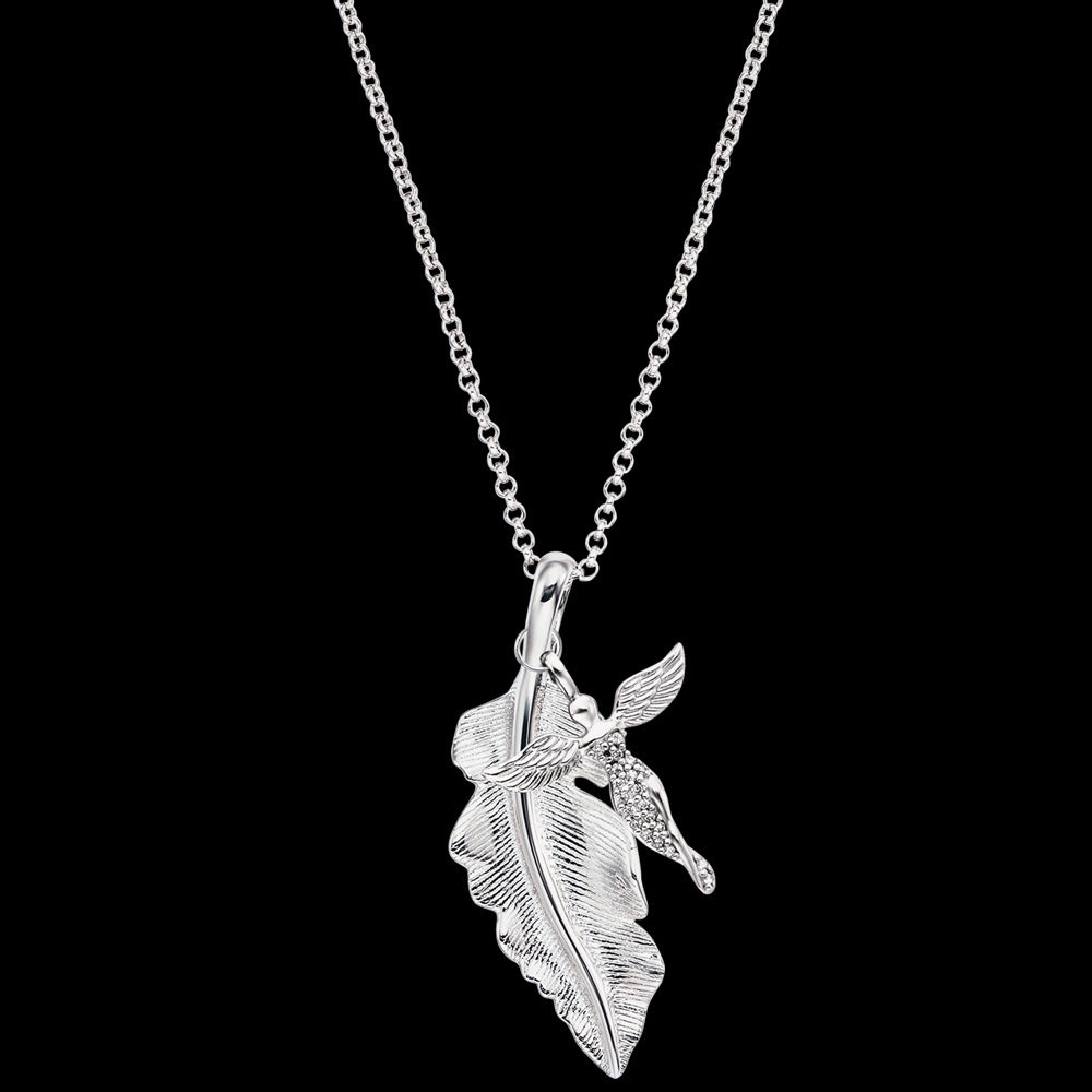 ANGEL FEATHER SILVER CHARM NECKLACE | ENGELSRUFER AUSTRALIA