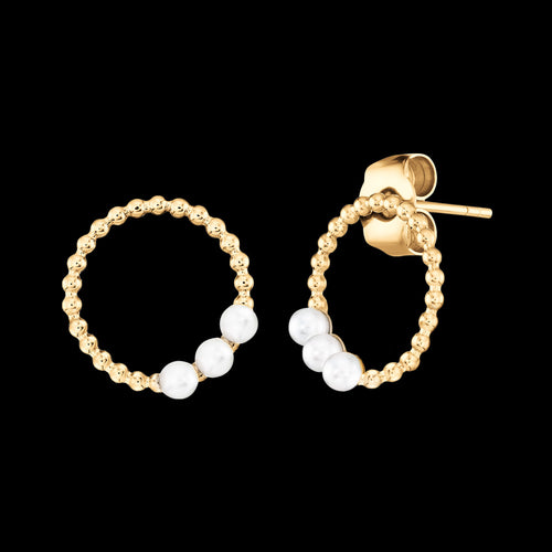 PEARL TRIO CIRCLE GOLD STUD EARRINGS | ENGELSRUFER AUSTRALIA