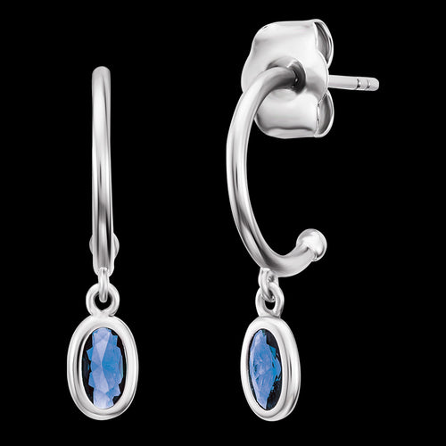 AQUA BLUE CZ HOOP EARRINGS | ENGELSRUFER AUSTRALIA