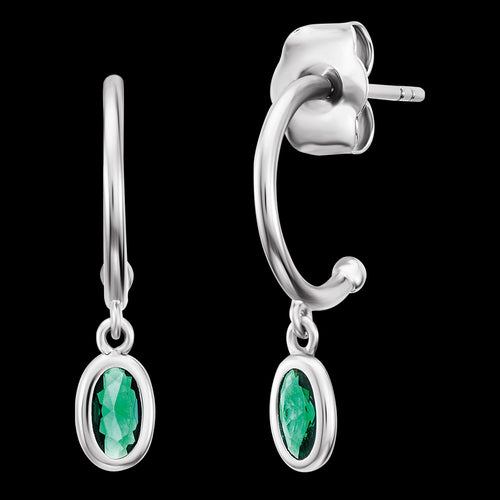 GREEN CZ HOOP EARRINGS | ENGELSRUFER AUSTRALIA