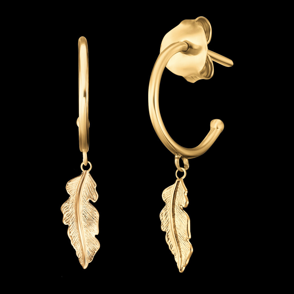 FEATHER GOLD HOOP EARRINGS | ENGELSRUFER AUSTRALIA
