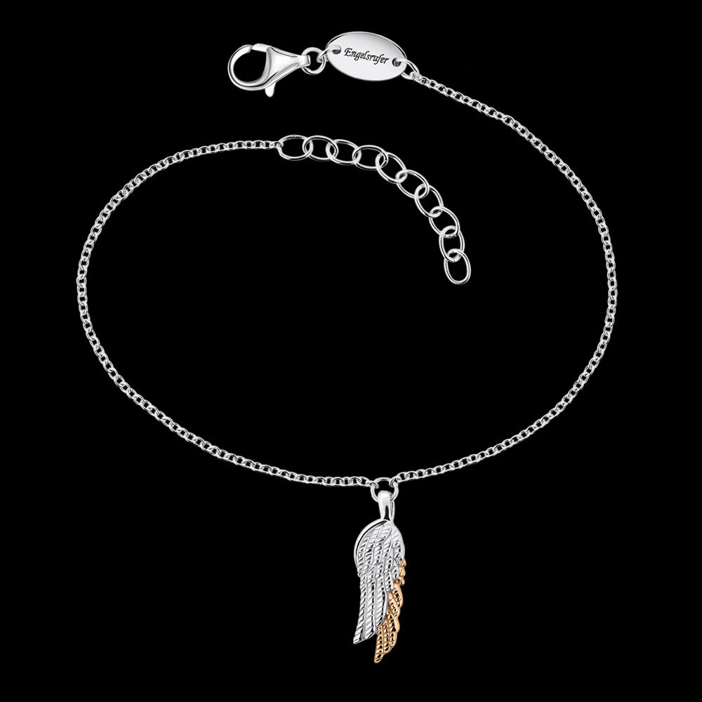 ANGEL WINGS PAIR ROSE GOLD CHARM BRACELET | ENGELSRUFER AUSTRALIA