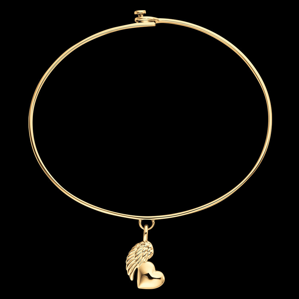 ANGEL WING HEART CHARM GOLD WIRE BRACELET | ENGELSRUFER AUSTRALIA