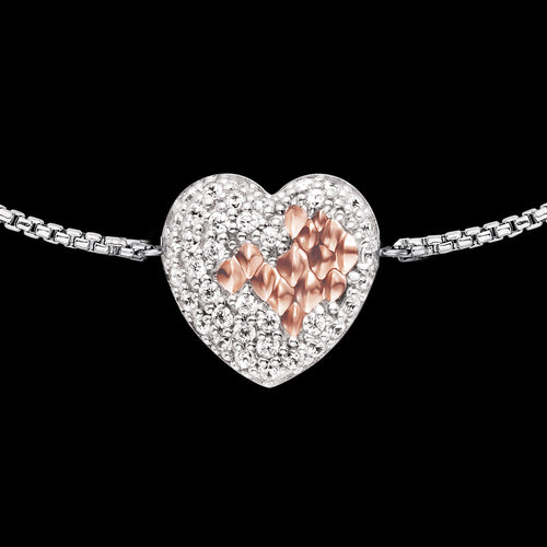 ENGELSRUFER SILVER DARLING HEART CZ BRACELET - CLOSE-UP