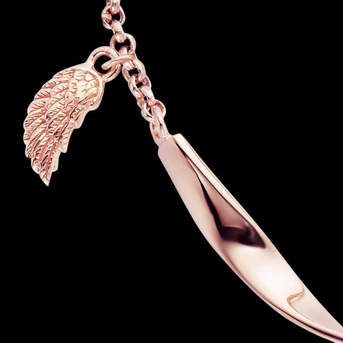 ENGELSRUFER ROSE GOLD TWIST WING CZ BRACELET - CLOSE UP 1