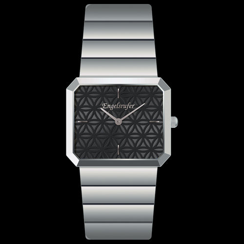 ENGELSRUFER SILVER FLOWER OF LIFE BLACK LIMITED EDITION WATCH
