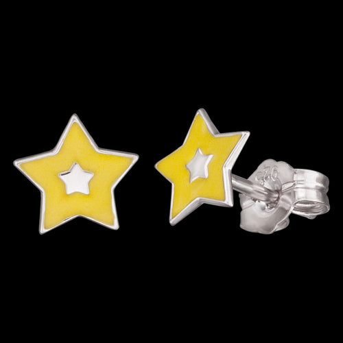 YELLOW STAR SILVER CHILDREN'S EARRINGS | HERZENGEL AUSTRALIA