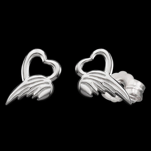 ANGEL OF HEARTS SILVER CHILDREN'S EARRINGS | HERZENGEL AUSTRALIA