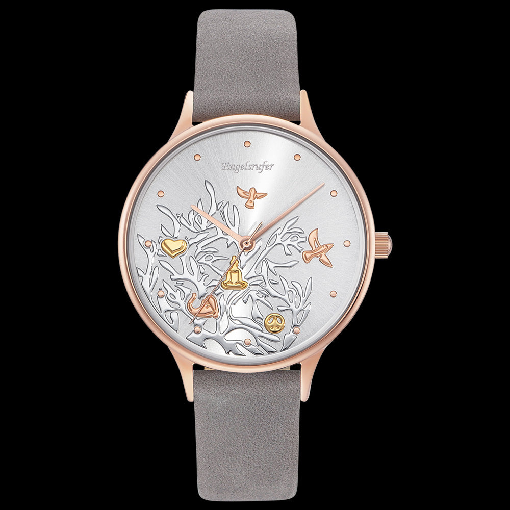 TREE OF LIFE ROSE GOLD LEATHER WATCH | ENGELSRUFER AUSTRALIA