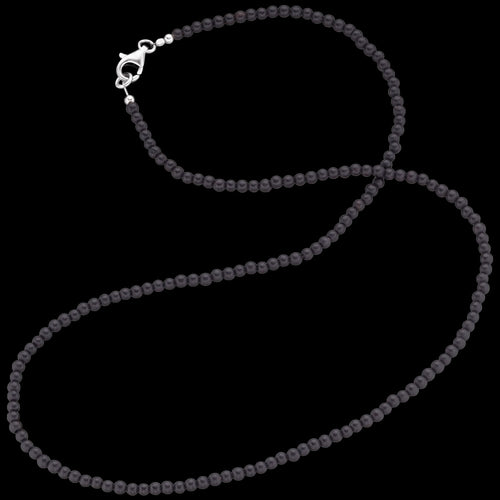 SAVE BRAVE MEN'S 3MM ONYX BEAD NECKLACE