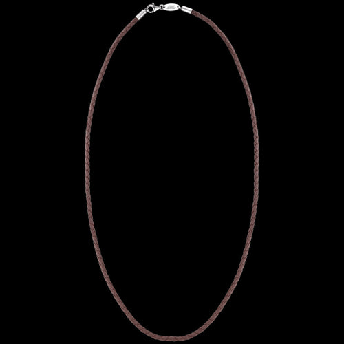 SAVE BRAVE MEN'S 2MM BROWN LEATHER NECKLACE - VIEW 1