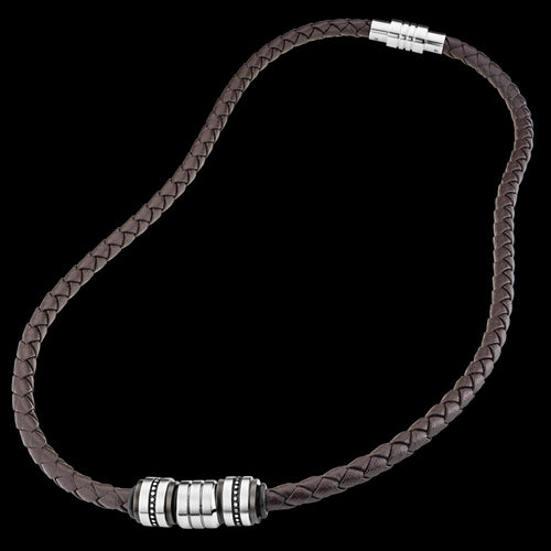 SAVE BRAVE MEN’S BRIAN BROWN LEATHER BEAD NECKLACE