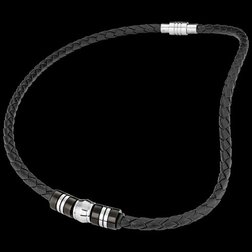 SAVE BRAVE MEN’S ALEX BLACK LEATHER BEAD NECKLACE