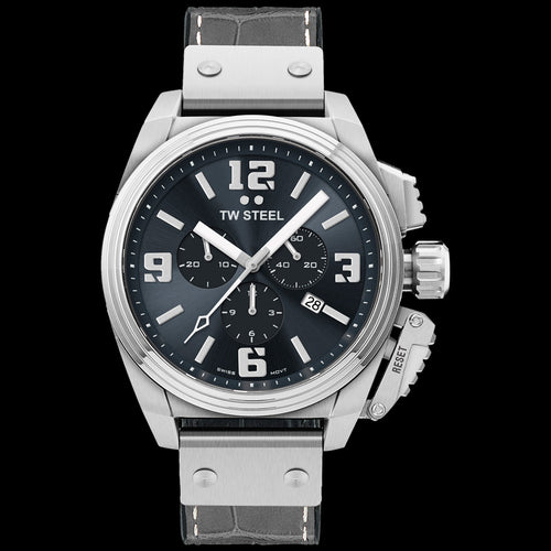 TW STEEL SWISS SAPPHIRE CANTEEN GREY CHRONO WATCH TW1013