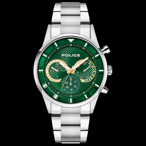 POLICE DRIVER GREEN DIAL SILVER MEN'S WATCH | AUSTRALIA