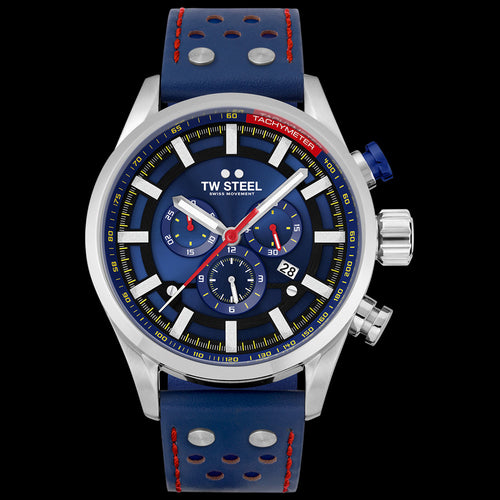 TW STEEL FAST LANE BLUE LIMITED EDITION SWISS VOLANTE WATCH SVS206